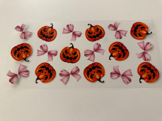 Pumpkins and pink bows