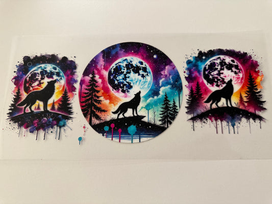 Wolf and moon