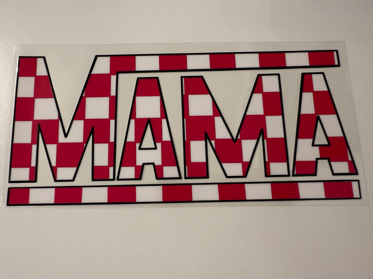 Pink checkered mama ￼