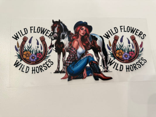 Wild flowers wild horses