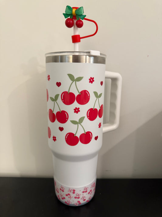 40oz stainless steel cherry premade