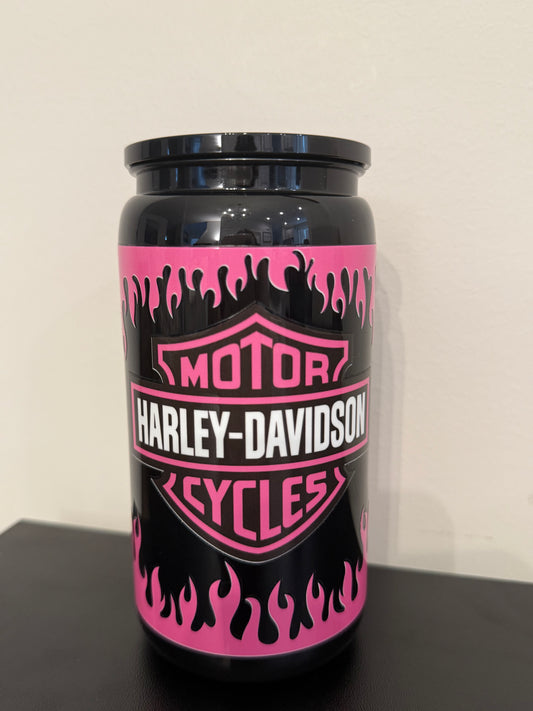16oz black and pink Harley Davidson